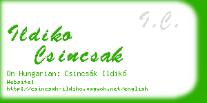 ildiko csincsak business card